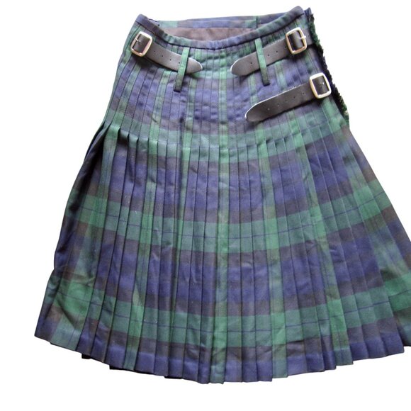 The Kilt Black Watch Tartan Kilt Gents Full Deluxe Mens 28-30 Green ST PATRICKS - Picture 2 of 4